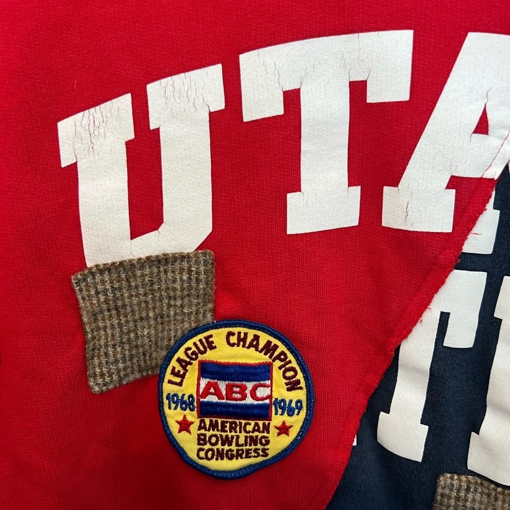 Riley transfer student split vintage Crewneck Patches, U of Utah / Montana state - Picture 4 of 9